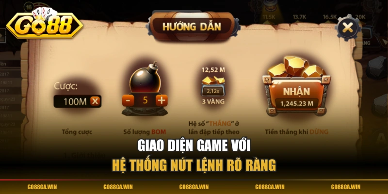 Giao diện game với hệ thống nút lệnh rõ ràng